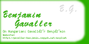 benjamin gavaller business card